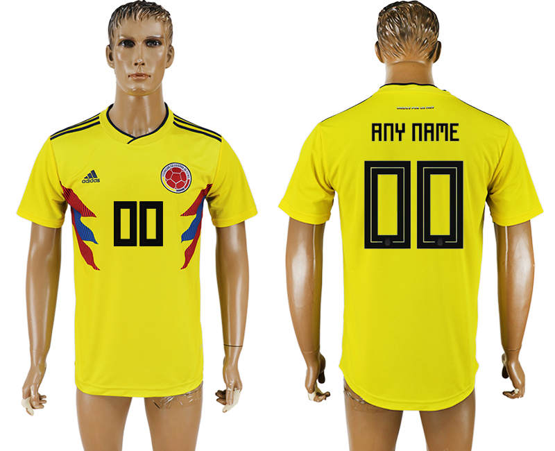 2018 world cup Maillot de foot COLUMBIA YOUR NAME YELLOW